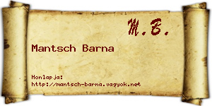 Mantsch Barna névjegykártya